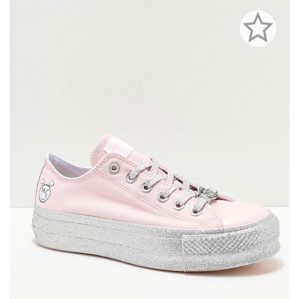 Miley Cyrus x Converse pink glitter platform